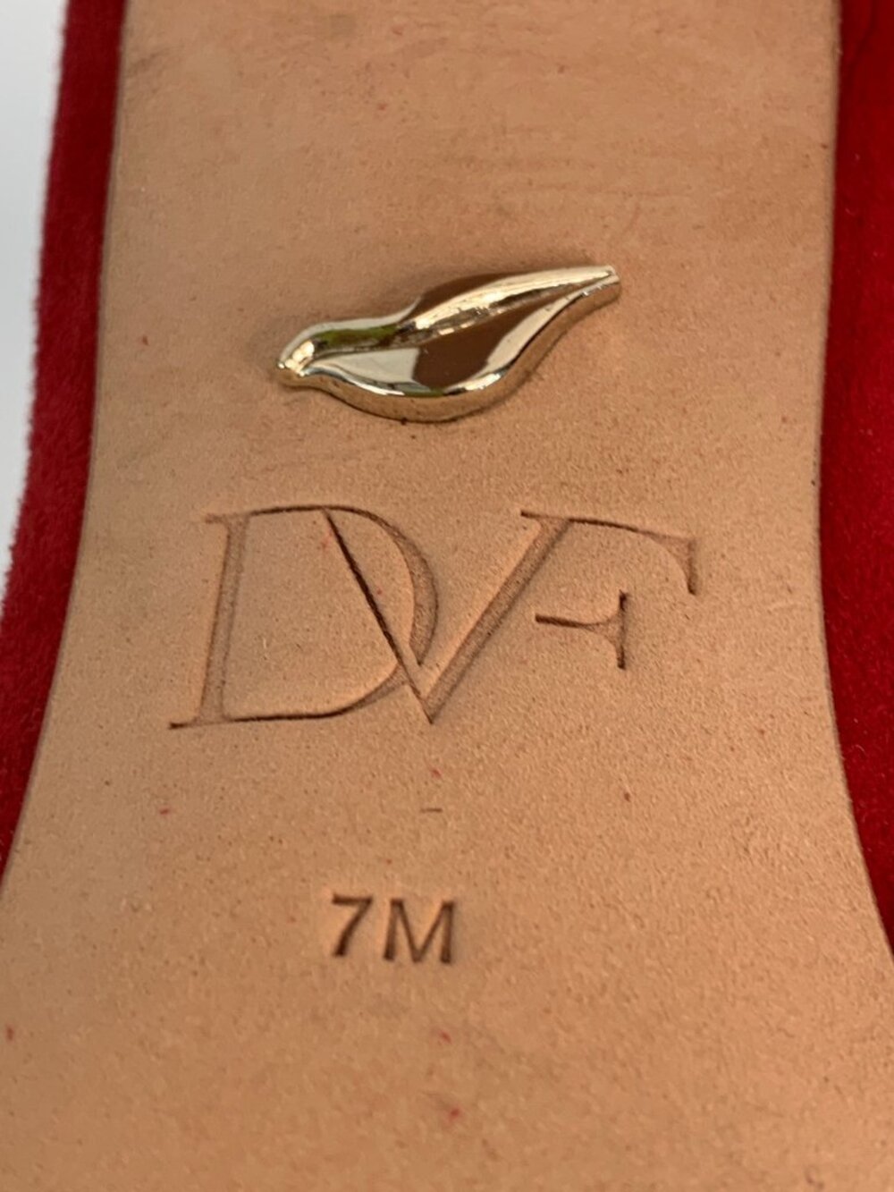 Diane Von Furstenberg Red Suede Cady High Heel Booties 7M Curve Zipper EUC $350 - Picture 5 of 11